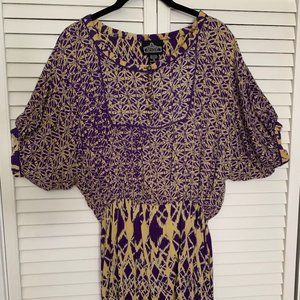 Purple and Gold Dolman Sleeve Tunic